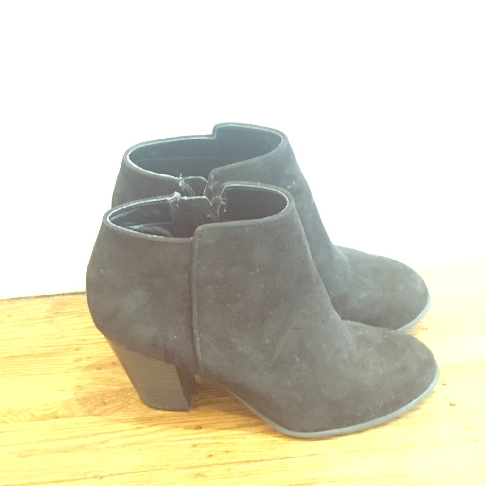 Black Suede Booties Size: 7
